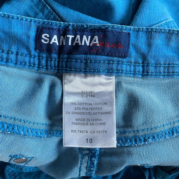 Vibrant Blue Capri Denim, well worn - Picture 3 of 4
